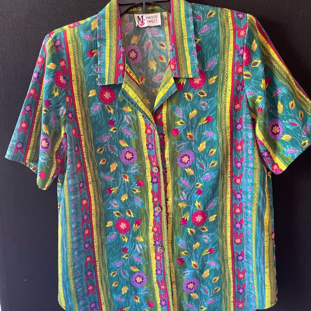 2/$10 - Maggie Sweet Colorful Button-Up Shirt